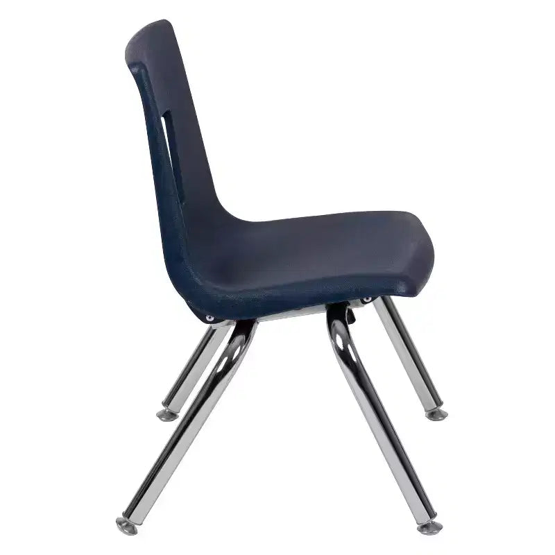 Sedia impilabile per studenti, 30 cm, nera/blu scuro, 1 posto