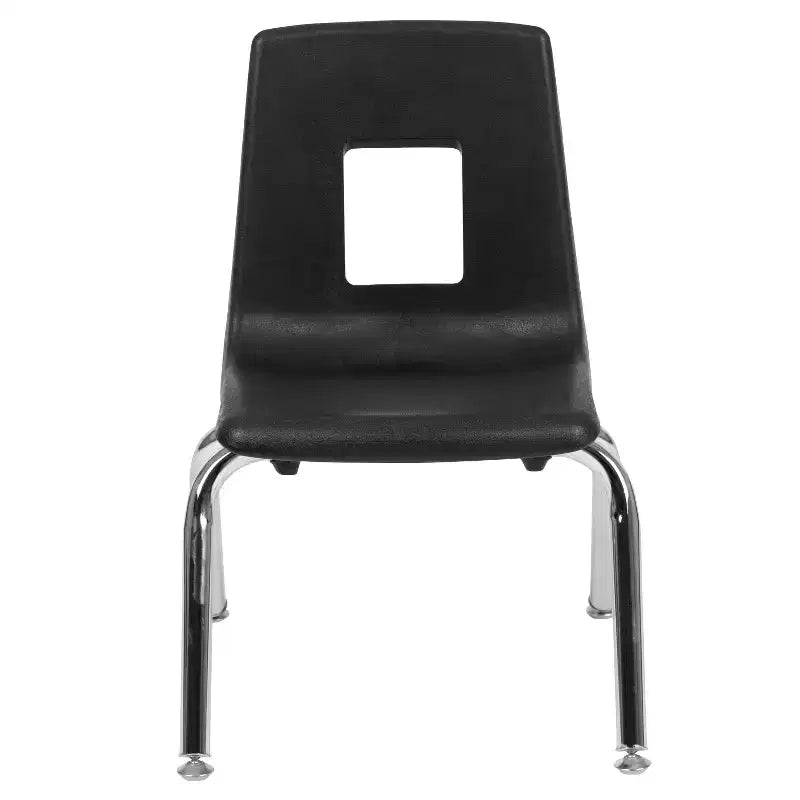 Sedia impilabile per studenti, 30 cm, nera/blu scuro, 1 posto