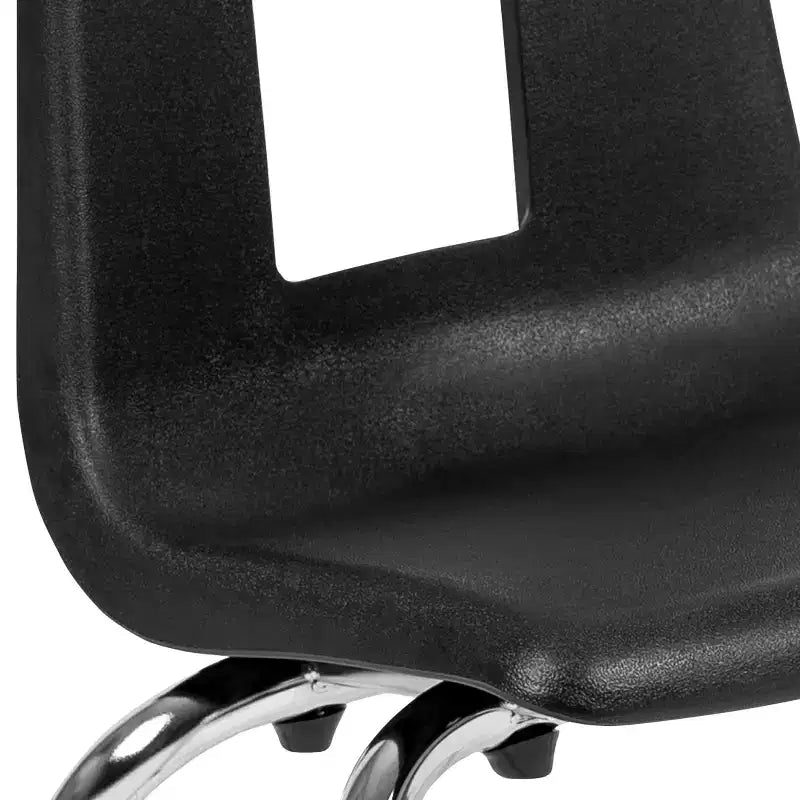 Sedia impilabile per studenti, 30 cm, nera/blu scuro, 1 posto