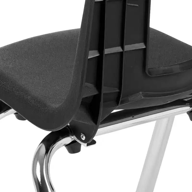 Sedia impilabile per studenti, 30 cm, nera/blu scuro, 1 posto