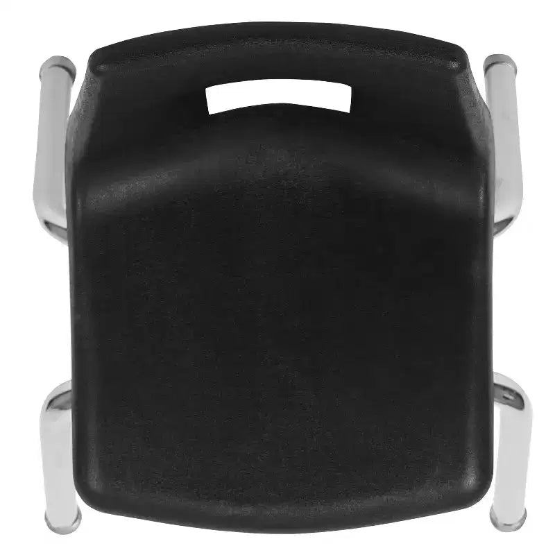 Sedia impilabile per studenti, 30 cm, nera/blu scuro, 1 posto