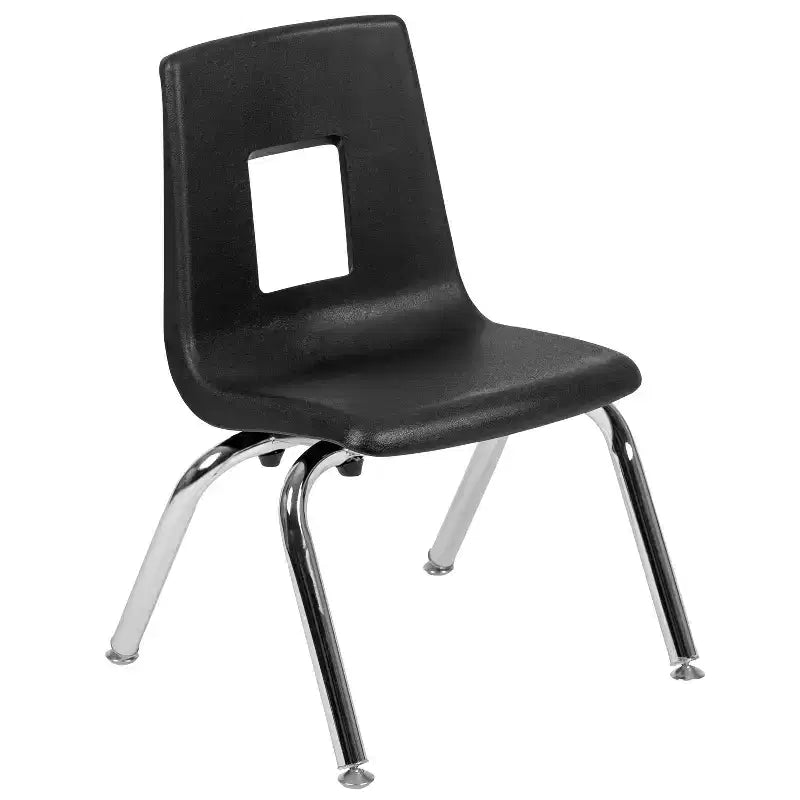 Sedia impilabile per studenti, 30 cm, nera/blu scuro, 1 posto