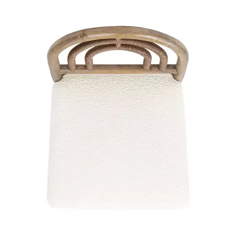 Sgabello da bar con schienale ad arco imbottito bianco, altezza bancone - Posto singolo
